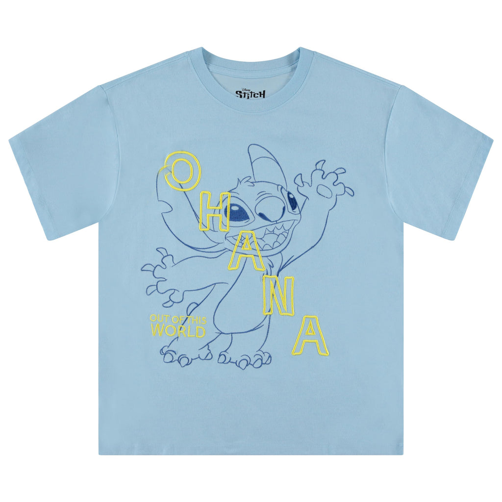 Disney Ladies Lilo and Stitch Shirt - Ladies Classic Lilo and Stitch Front and Back Tee Lilo and Stitch T-Shirt (Freshwater Small)
