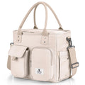 Hafmall Insulated Lunch Bag for AdultsBig lunch box for men Wide Opening Insulated Bag with Shoulder Strap Reusable Adult Lunch Bag For Work Picnic(Beige)