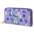 Disney Stitch Purse for Women Teenagers Girls Zip Around Coin Purse with Card Slots Travel Wallet - Stitch Gifts for Women (Purple Stitch)